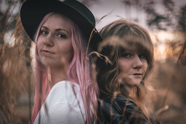 Teenage Girls Out in the Country During Sunset