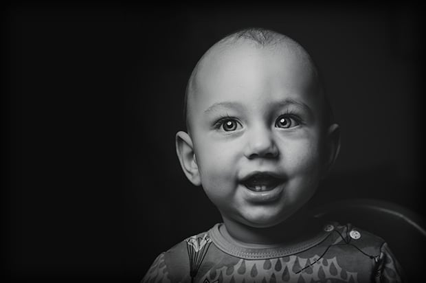 Baby Smiling with Front Teeth and Gums